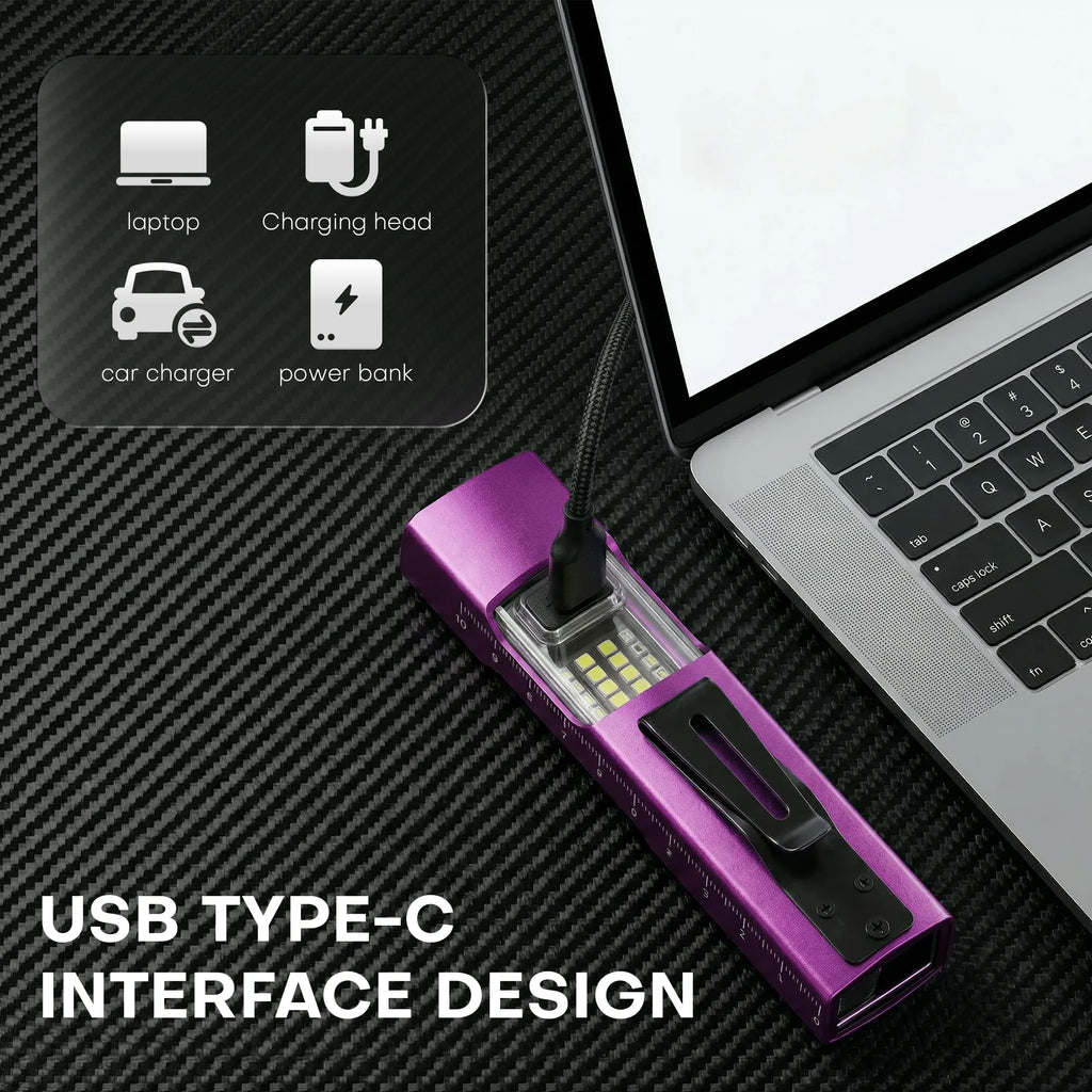 UV Inspection Flashlight — Rechargeable with Clip