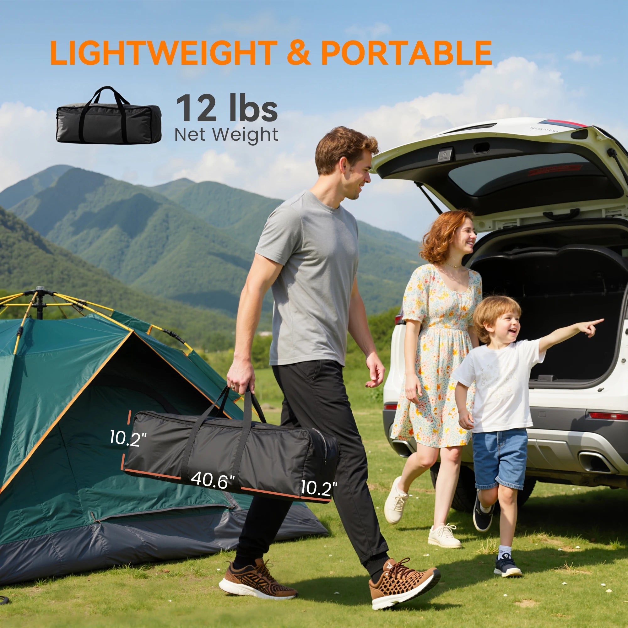 Camping Chair for Adults, Portable Folding Chair, Light Gray