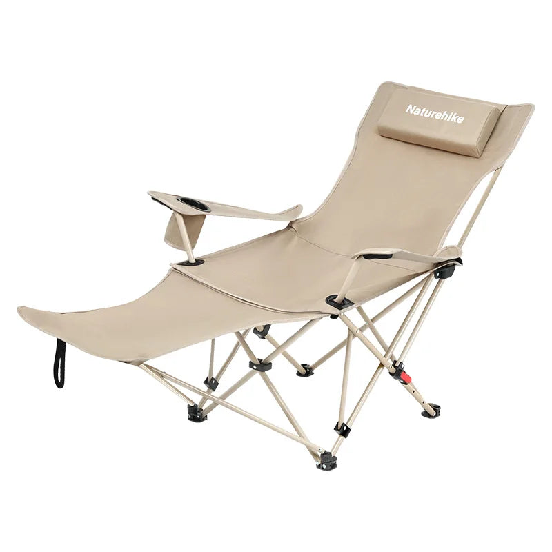 Naturehike 3-Position Adjustable Recliner Portable Folding Reclining Camping Chair with Footrest for Beach Lunch Easy Storage