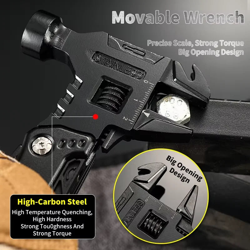 Multifunctional Hammer Knife Wrench Pliers Outdoor Camping Survival Tool Labor Saving Tool Stainless Steel Multi-tool Knife