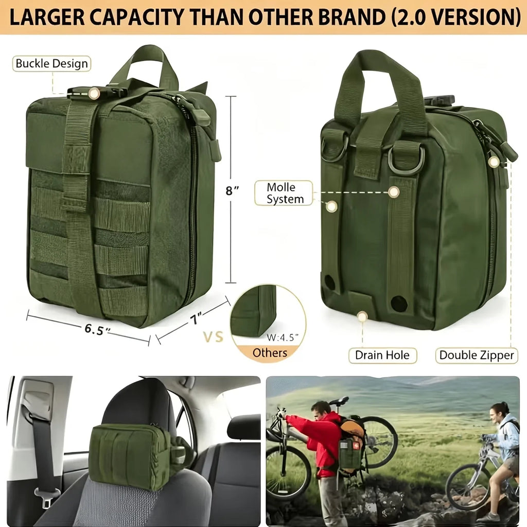 142-Piece Professional Survival And First Aid Kit with Carry Bag Ideal for Men Fathers Camping And Outdoor Adventure Lovers