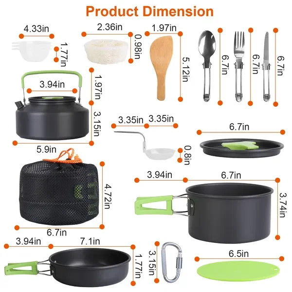 16-Piece Camping Cookware Set