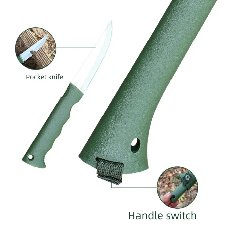 Multi functional camping hand axe integrated axe, outdoor chopping wood survival axe, outdoor wear-resistant