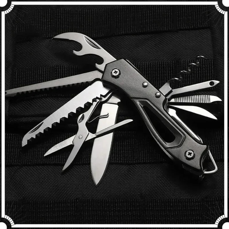 Multi-Functional Swiss Knife Outdoor Camp Multi-Tool Bottle Opener Portable Folding Knife Scissors Saw Military Pocket Knife..